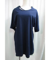 camphor tree 紺 襟カッティングデザインTシャツ