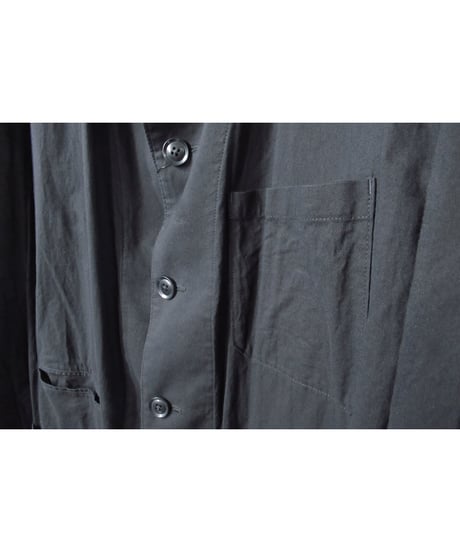 16ss yohji yamamoto pour homme ポケットデザイン コットン ステンカラーロングジャケット（HO-J35-017）