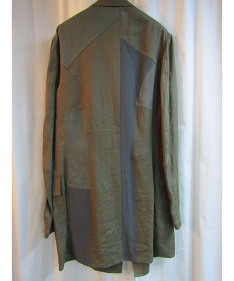 美品 12ss yohji yamamoto pour homme カーキ バック切替デザインジャケット HB-J33-804