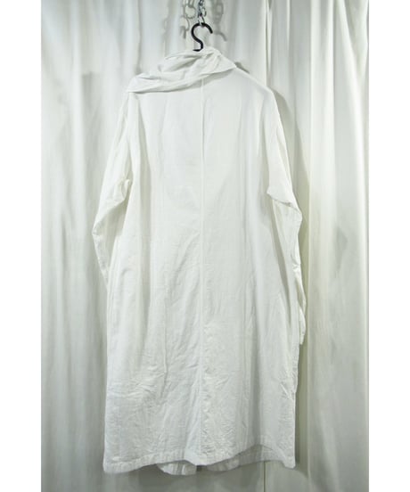 17ss yohji yamamoto pour homme コットン ストールデザイン スタンドカラーコート（HD-C02-013）