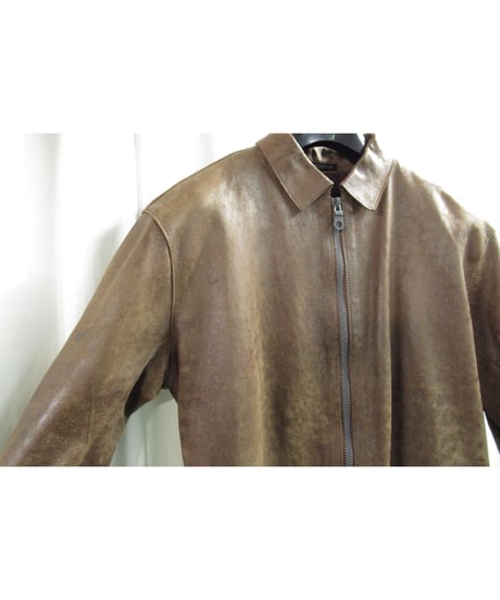 レア 95aw yohji yamamoto femme vintage バック 裏地デザイン レザージャケット（FE-J32-709）