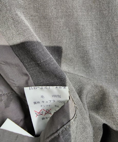 難あり 1995ss yohji yamamoto pour homme グレー スナップ釦 セットアップスーツ　(HB-J27-124)