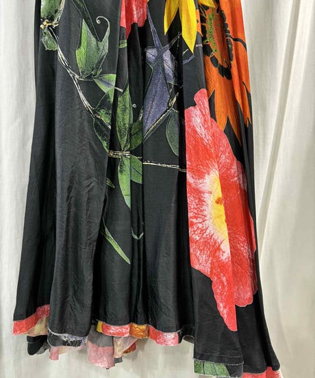 Y's yohji yamamoto フラワープリントロングスカート（YQ-S17-231）