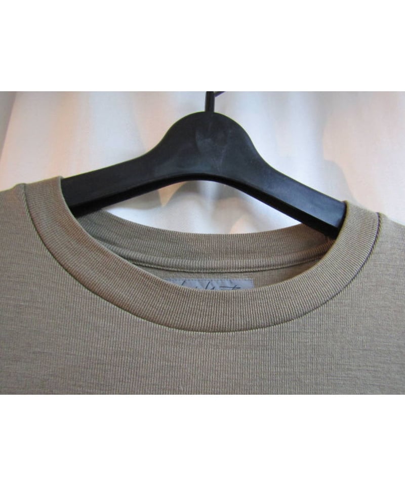 02aw yohji yamamoto pour homme カーキ シンプルニットカットソー