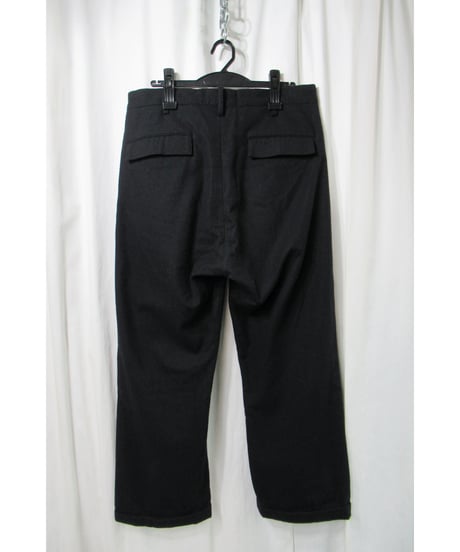12aw yohji yamamoto pour homme バックフラップポケットデザイン ストレートパンツ（HD-P26-103）