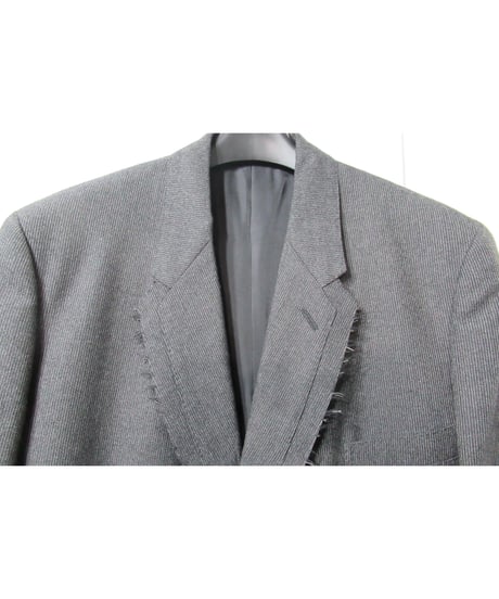 95aw yohji yamamoto pour homme vintage 鹿鳴館期 グレーストライプダメージ加工セットアップ（HE-J64-119）