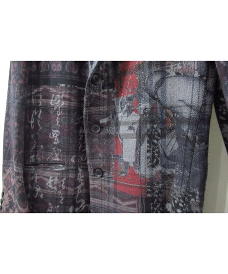 20aw yohji yamamoto pour homme コットン 総柄デザインジャケット（HR-J52-052）