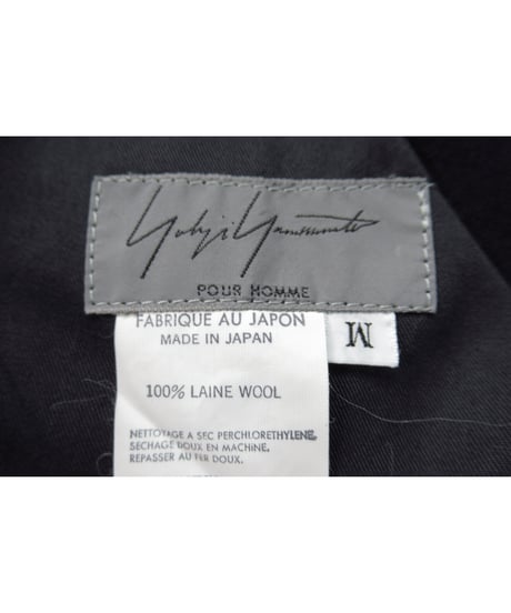 1996SS yohji yamamoto pour homme vintage ウエスト紐 紺 ワイドテーパードパンツ（HF-P08-112）