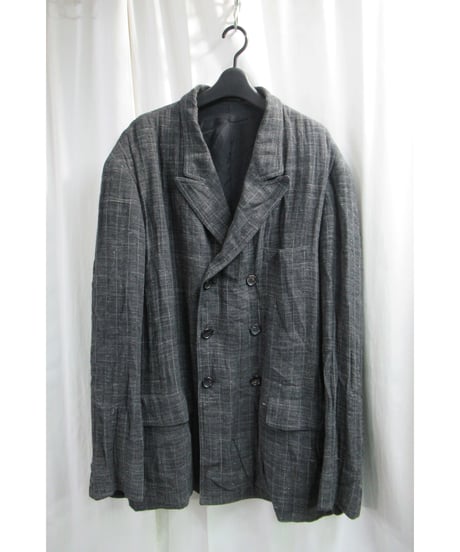 90’s yohji yamamoto pour homme vintage SAMPLE グレー ストライプデザインセットアップ（J16-233-1M）
