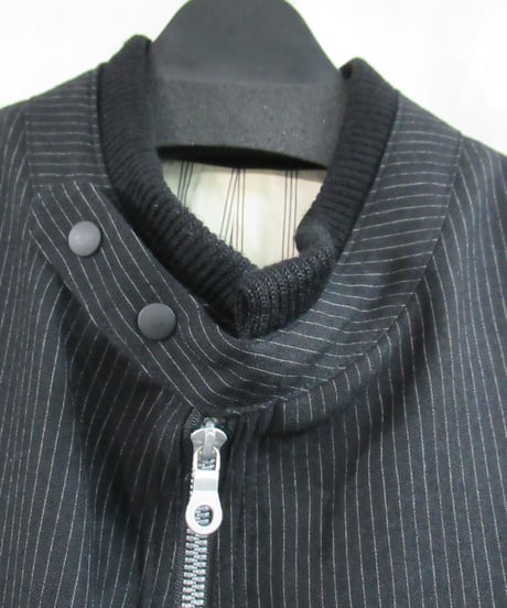 95aw yohji yamamoto pour homme vintage 鹿鳴館期 グレーストライプダメージ加工セットアップ HE-J70-120