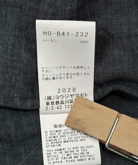 2024AW yohji yamamoto pour homme 内田すずめ ファン ビンビン ブラウス（HO-B41-232）