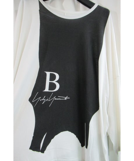 17ss BLACK and BLACK yohji yamamoto +noir 白 顔料プリントカットソー ND-T61-074