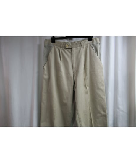 93ss yohji yamamoto femme vintage ベージュ切替えデザインパンツ FC-P83-006