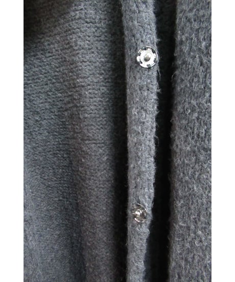 12aw yohji yamamoto pour homme グレースナップ釦フード ベルト付きロングニット