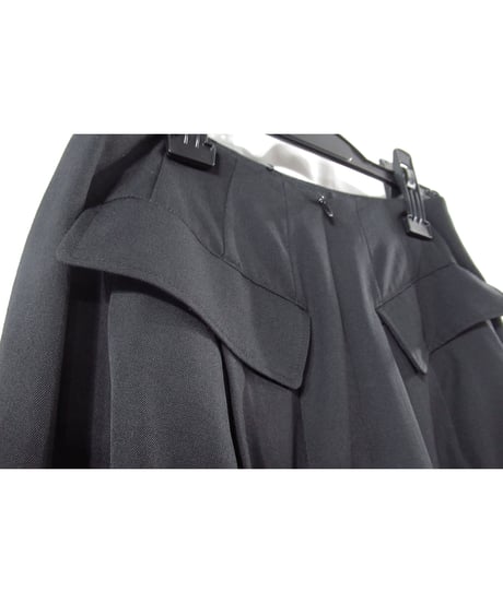 yohji yamamoto +noir バックスリット フラップポケットデザイン ロングスカート（NT-S01-101）