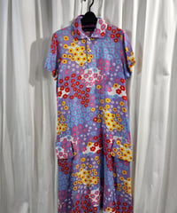 難ありAD1996 COMME des. GARCONS 青山オリジナル 赤 プリントワンピース (KX-615190)