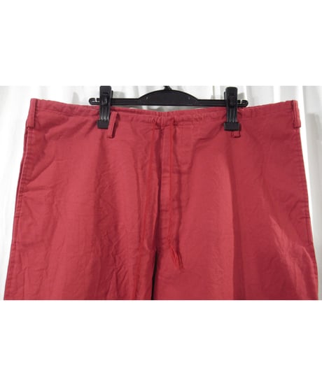 Y’s for men yohji yamamoto コットン 赤 ワイドテーパードパンツ（MX-P11-915）