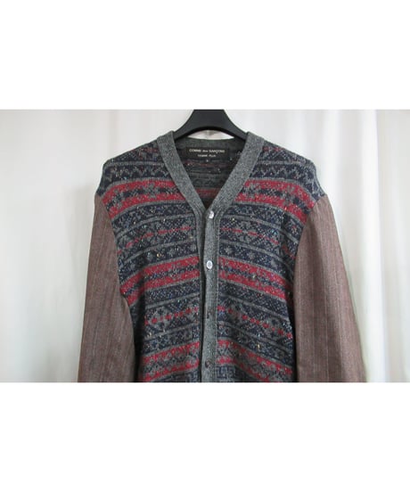 AD1996 COMME des GARCONS HOMME PLUS 袖切替えデザインニットカーディガン PJ-04065L
