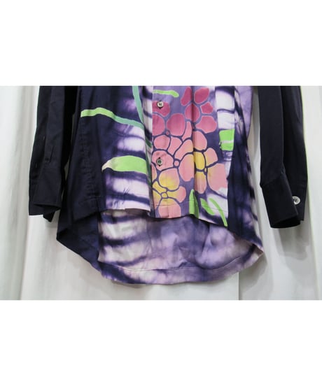 激レア 95ss yohji yamamoto pour homme vintage プリントデザインブラウス（HB-B07-826）