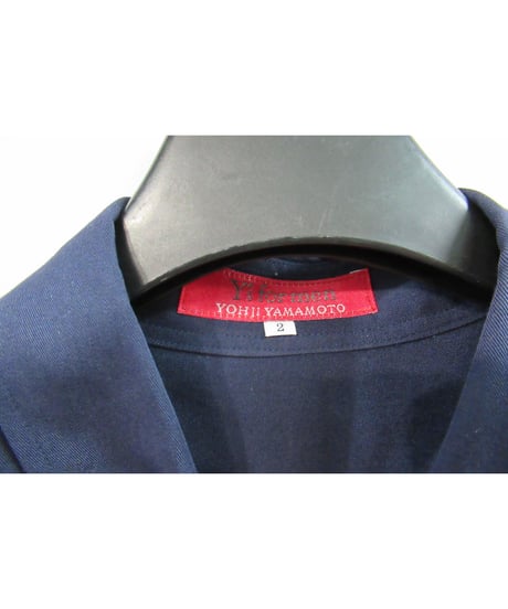 Y's for men yohji yamamoto 赤タグ 紺 ミリタリーシンプルブラウス ME-B50-218