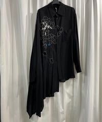 2019AW GroundY yohji yamamoto ワンピースプリントマントブラウス（GC-B21-202）