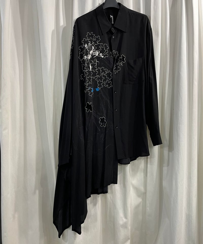 2019AW GroundY yohji yamamoto ワンピースプリントマントブラウス（