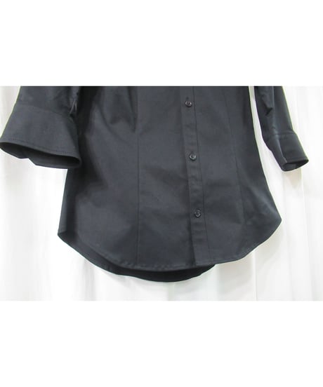 新品 11ss yohji yamamoto femme 黒 ７分袖 デザインブラウス FO-B05-006