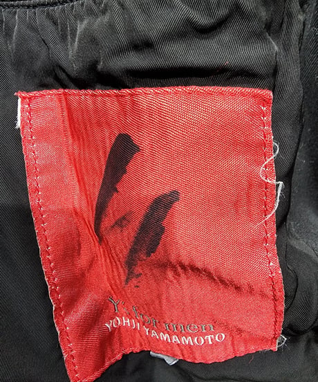 Y's for men yohji yamamoto スタンドカラー 黒 コットン ロングジャケット (MN-J59-077)