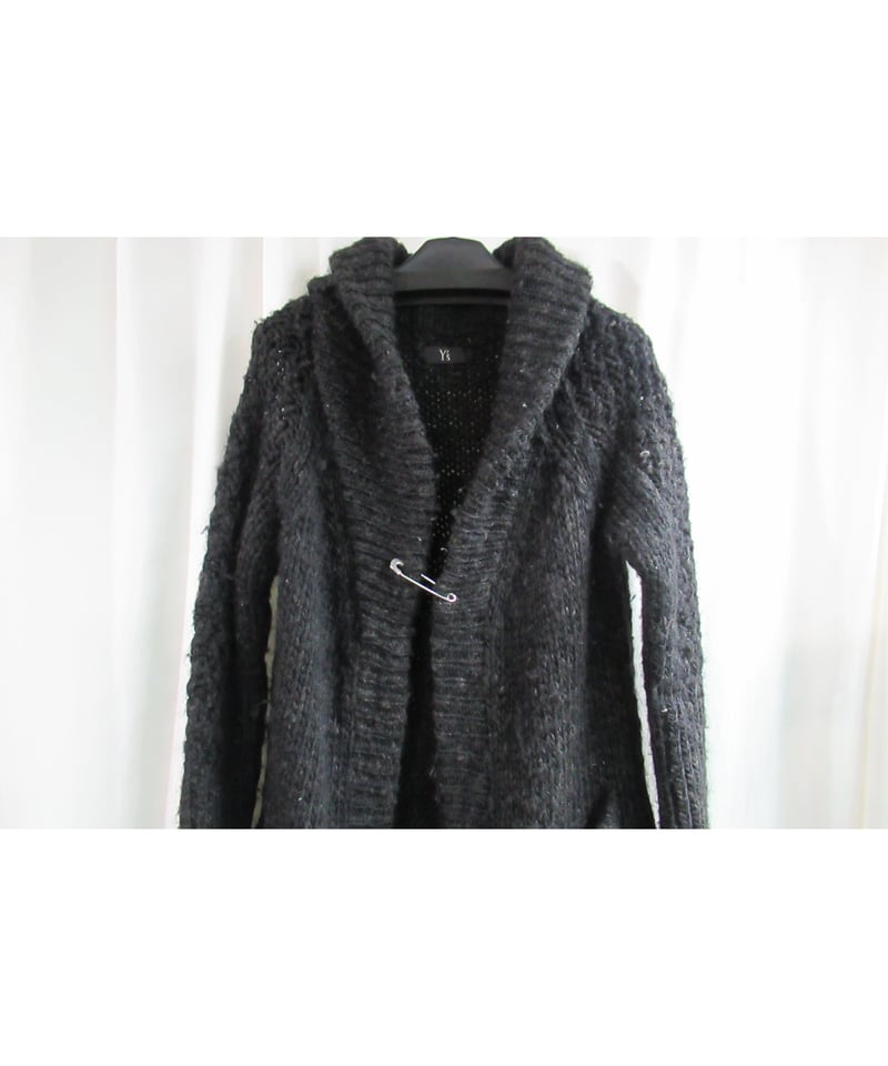 Yohji Yamamoto ブラックローゲージカーディガン Yohji Yamamoto ブラックローゲージカーディガン