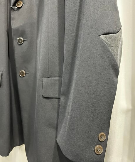 1996AW yohji yamamoto pour homme レザー切り替えロングジャケット（HG-J69-806）