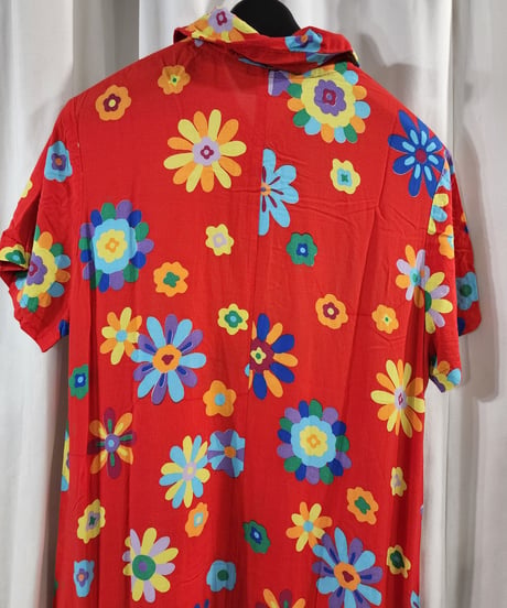 AD1996 COMME des. GARCONS 青山オリジナル 赤 プリントワンピース (KX-615190)