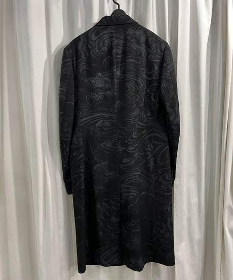 2022AW yohji yamamoto pour homme 龍柄三つ釦ロングジャケット （HE-J58-510）