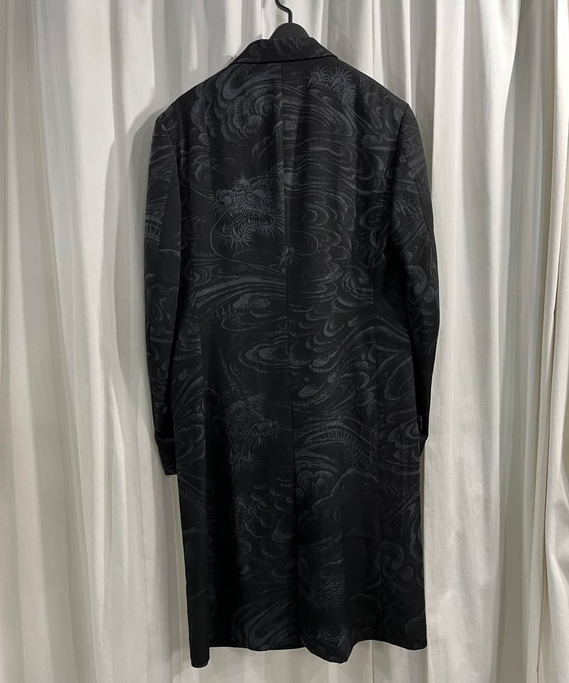2022AW yohji yamamoto pour homme 龍柄三つ釦ロングジャケット 2022AW yohji yamamoto pour homme 龍柄三つ釦ロングジャケット