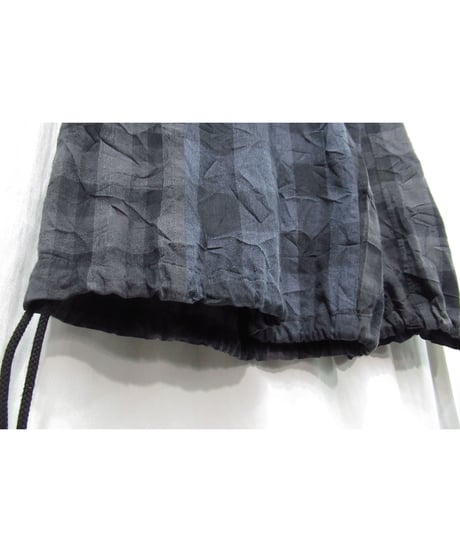 19aw yohji yamamoto pour homme コットン 切替えデザイン チェックパンツ（HC-P69-817）