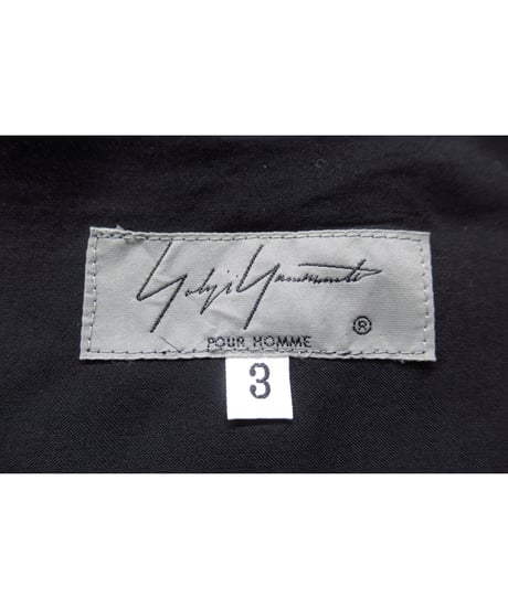 17ss yohji yamamoto pour homme 素材 カラー切替え デザインブラウス（HD-B19-804）