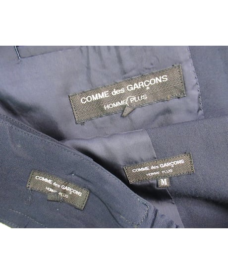 レア 80's COMME des GARCONS HOMME PLUS vintage 紺 カラーホール 3ピースセットアップ PJ-05077M