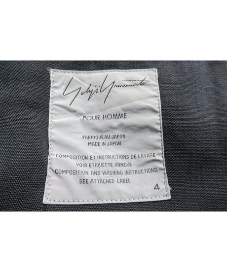 04aw yohji yamamoto pour homme スナップ釦 アシメリーデザイン コットンジャケット（HJ-J06-014）