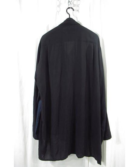 17ss yohji yamamoto pour homme 素材 カラー切替え デザインブラウス（HD-B19-804）