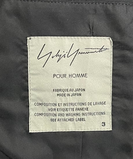 2014SS yohji yamamoto pour homme 背面2重ジャケット（HG-J43-100）