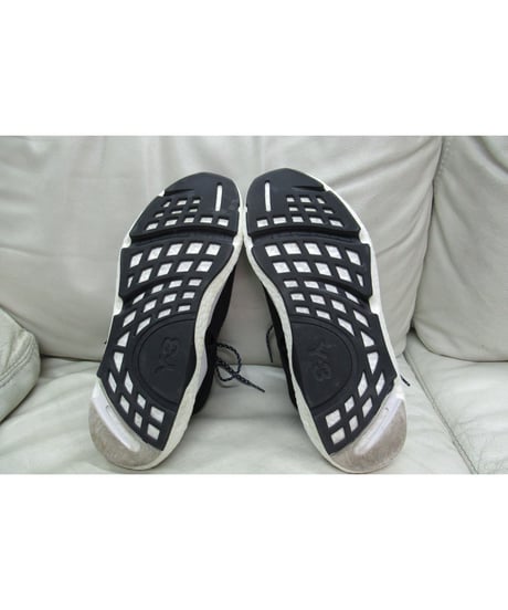 Y-3 yohji yamamoto 紺 ３本ラインデザインスニーカー