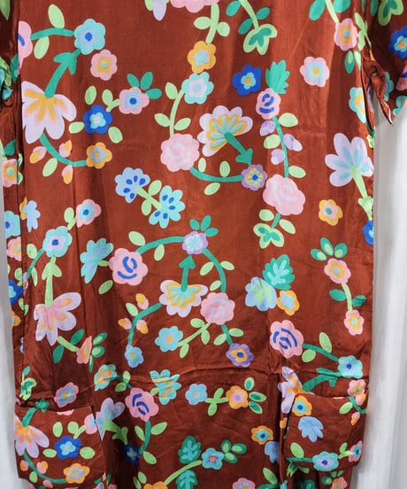 AD1996 COMME des. GARCONS 青山オリジナル  茶色 プリントワンピース (KX-615160)