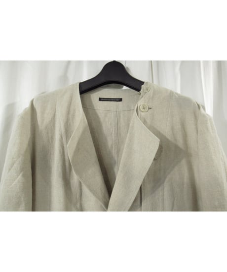 21ss yohji yamamoto pour homme リネン 多釦デザイン ノーカラージャケット（HD-J21-303）