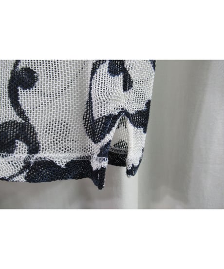 90's yohji yamamoto femme vintage フラワーデザイン半袖ニットカットソー FC-3