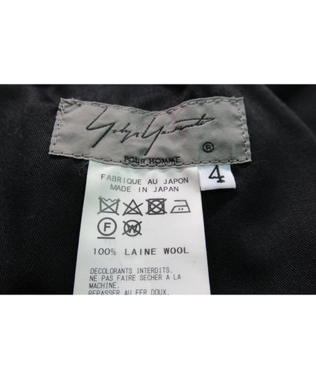 17ss yohji yamamoto pour homme ２タック テーパードパンツ（HD-P19-100）