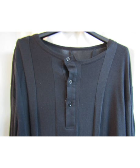 2016ss yohji yamamoto pour homme 縦ライン ロングカットソー（HO-T14-073）