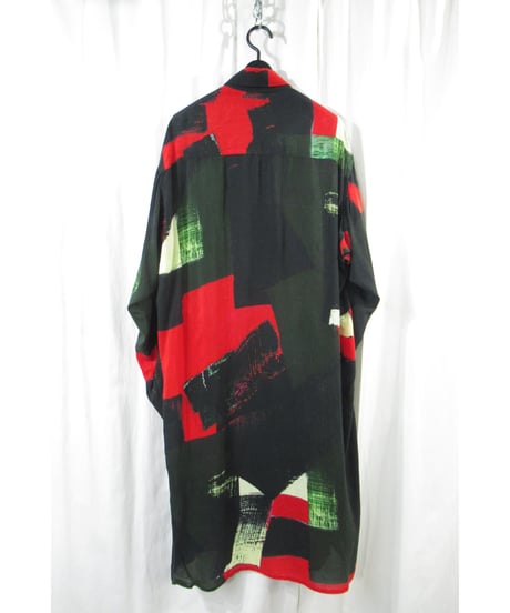 16ss yohji yamamoto pour homme 朝倉優佳ペイント ロングブラウス（HO-B62-222）