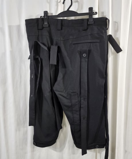 2020ss yohji yamamoto pour homme 黒 デザインパンツ  (HN-P54-100)