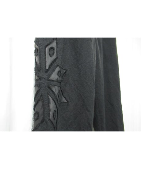 03aw yohji yamamoto pour homme レザー切替えデザインパンツ（HU-P59-169）