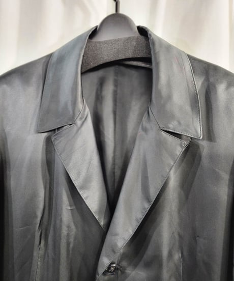 2016aw yohjiyamamoto pour homme 黒 ロゴ入りスタッフコート （FR-C23-206）