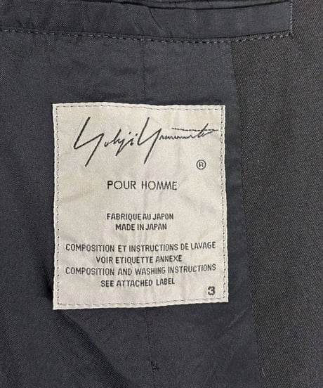 2020SS yohji yamamoto pour homme ファスナーロングジャケット（HN-J34-100）